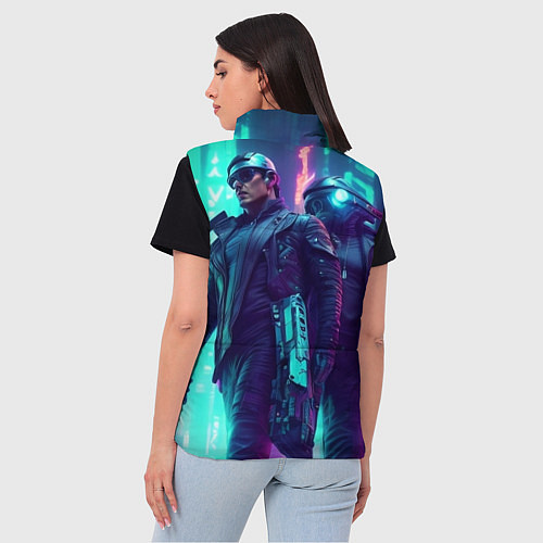 Женский жилет Киберлюди / 3D-Черный – фото 4