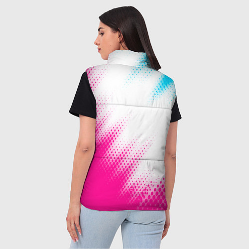 Женский жилет Nissan neon gradient style: надпись, символ / 3D-Черный – фото 4