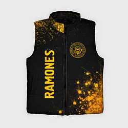 Женский жилет Ramones - gold gradient: надпись, символ, цвет: 3D-черный