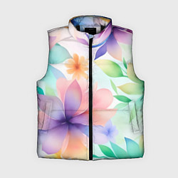 Женский жилет Акварельные цветы - нейросеть, цвет: 3D-черный