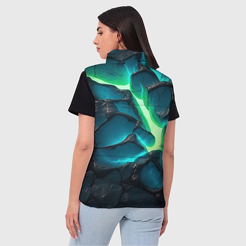 Женский жилет Свечение из разлома плит / 3D-Светло-серый – фото 4