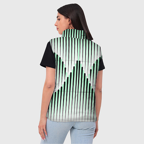 Женский жилет Зеленый геометрический круглый узор / 3D-Черный – фото 4