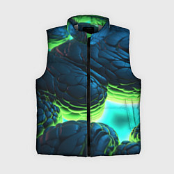 Женский жилет Зеленые объемные плиты, цвет: 3D-светло-серый