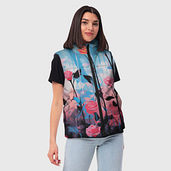 Женский жилет Цветочная аура, цвет: 3D-светло-серый — фото 2
