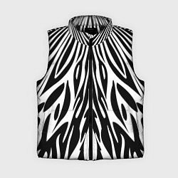 Женский жилет Черная абстракция зебра, цвет: 3D-черный