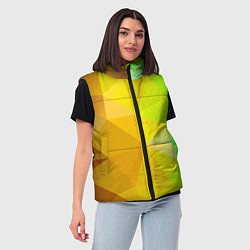 Женский жилет Жёлто-зелёная геометрия, цвет: 3D-красный — фото 2