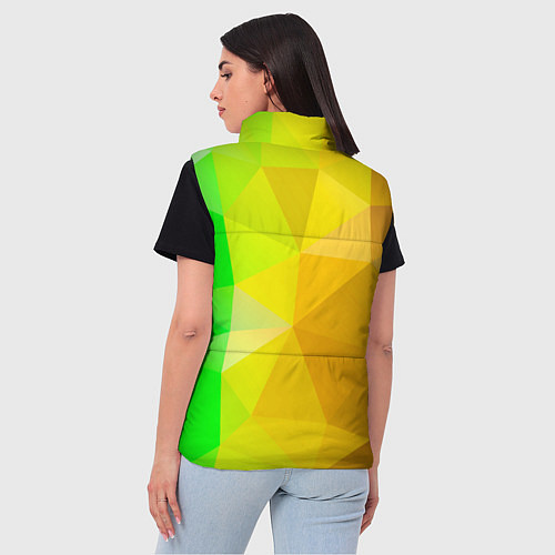 Женский жилет Жёлто-зелёная геометрия / 3D-Красный – фото 4