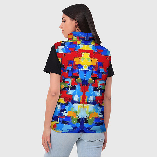 Женский жилет Colorful abstraction - vogue - paint / 3D-Светло-серый – фото 4