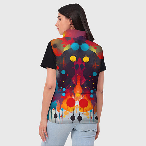 Женский жилет Mirrow colorful blots - abstraction - vogue / 3D-Черный – фото 4