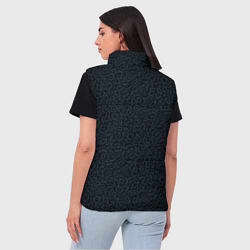 Женский жилет Чёрно-синий паттерн / 3D-Светло-серый – фото 4