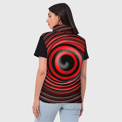 Женский жилет Красно-черный вихрь / 3D-Светло-серый – фото 4