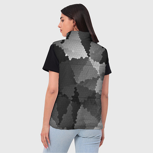Женский жилет Мозаичный узор в серых оттенках / 3D-Светло-серый – фото 4