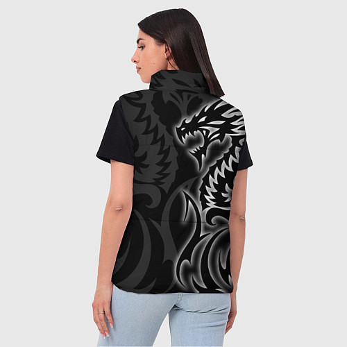 Женский жилет Балдурс гейт 3 - черный дракон / 3D-Черный – фото 4