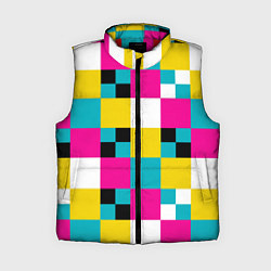 Женский жилет Геометрический ретро узор cmyk, цвет: 3D-красный