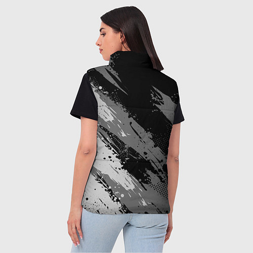 Женский жилет Герб РФ - монохромный / 3D-Черный – фото 4