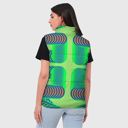 Женский жилет Дуги на зеленом фоне / 3D-Красный – фото 4
