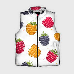 Женский жилет Разноцветная малина, цвет: 3D-черный