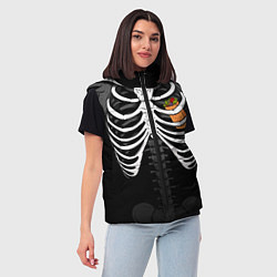 Женский жилет Скелет: ребра с шаурмой, цвет: 3D-светло-серый — фото 2