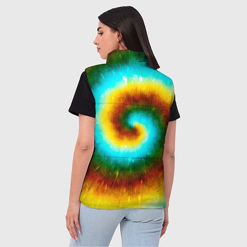 Женский жилет Тай-дай коричневый / 3D-Черный – фото 4