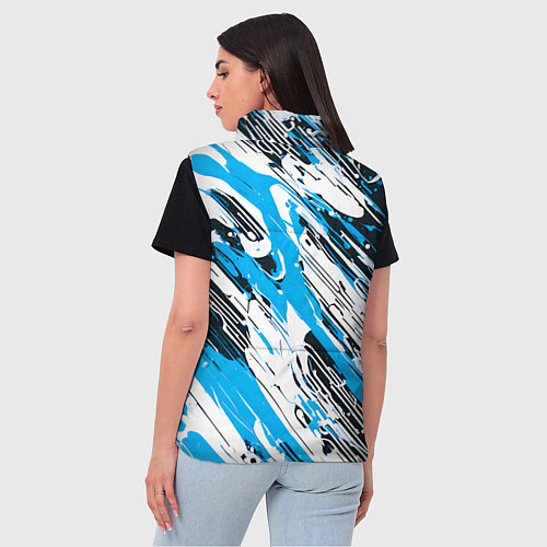 Женский жилет Спонтанные брызги голубые / 3D-Черный – фото 4