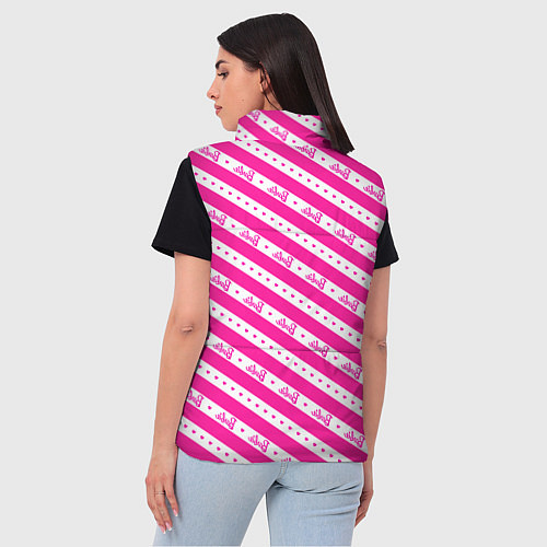 Женский жилет Барби и розовые полосы / 3D-Красный – фото 4