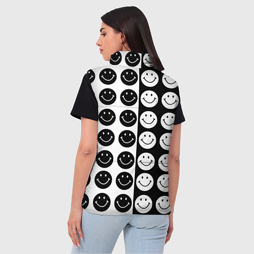 Женский жилет Smiley black and white / 3D-Красный – фото 4