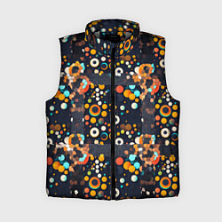 Женский жилет Разноцветные круги и кольца, цвет: 3D-светло-серый