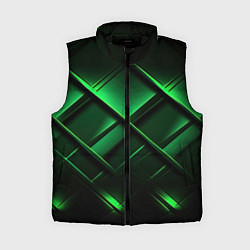 Женский жилет Зеленые неоновые плиты, цвет: 3D-черный