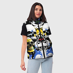 Женский жилет Паттерн из черепов - поп-арт, цвет: 3D-красный — фото 2
