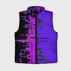 Женский жилет Кибер-глитч фиолетовый