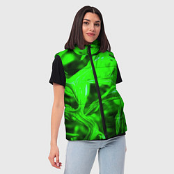 Женский жилет Зелёная кислотная неоновая коалесценция, цвет: 3D-черный — фото 2