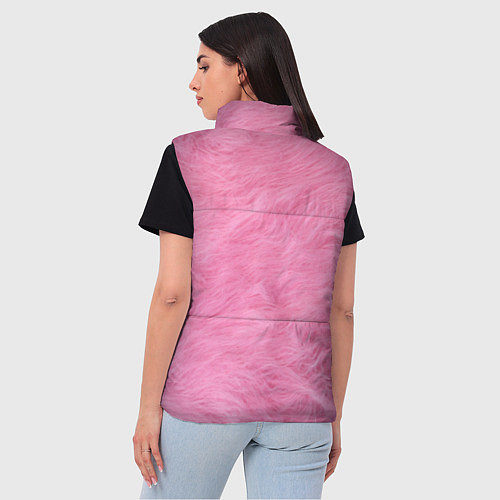 Женский жилет Розовая шерсть / 3D-Черный – фото 4