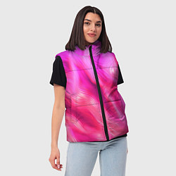 Женский жилет Pink abstract texture, цвет: 3D-черный — фото 2