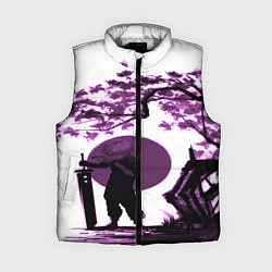 Женский жилет Канеки самурай под сакурой, цвет: 3D-светло-серый