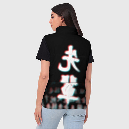 Женский жилет Samurai glitch cyberpunk city / 3D-Красный – фото 4