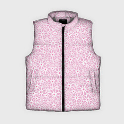 Женский жилет Цветочный паттерн нежный сиреневый, цвет: 3D-светло-серый