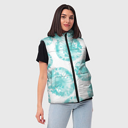 Женский жилет Акварельные голубые био формы, цвет: 3D-красный — фото 2