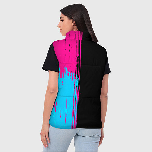 Женский жилет Bullet For My Valentine - neon gradient: по-вертик / 3D-Черный – фото 4