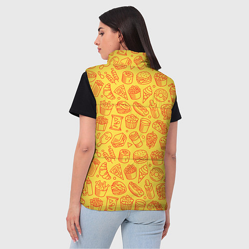 Женский жилет Фастфуд - жёлтый / 3D-Светло-серый – фото 4