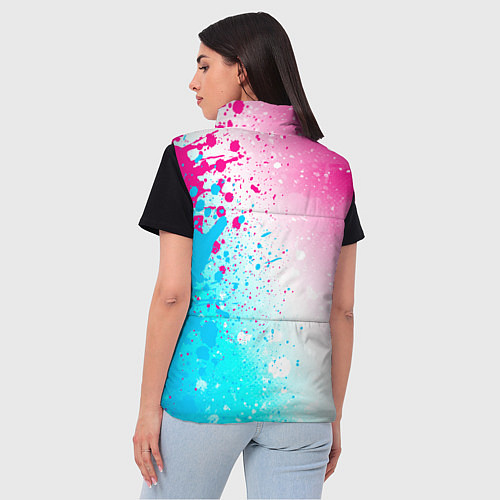 Женский жилет Danganronpa neon gradient style: по-вертикали / 3D-Черный – фото 4