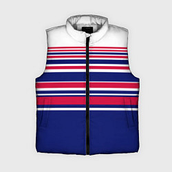 Женский жилет Красные и синие полосы на белом фоне, цвет: 3D-светло-серый
