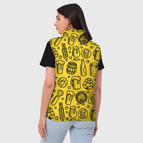 Женский жилет Пиво и аксессуары - жёлтый / 3D-Черный – фото 4