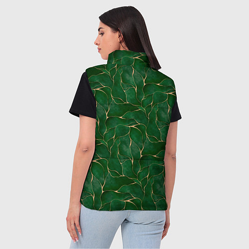 Женский жилет Зеленый камуфляж с золотом / 3D-Светло-серый – фото 4