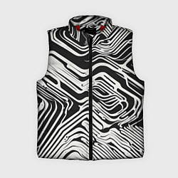 Женский жилет Волнистые белые линии, цвет: 3D-красный