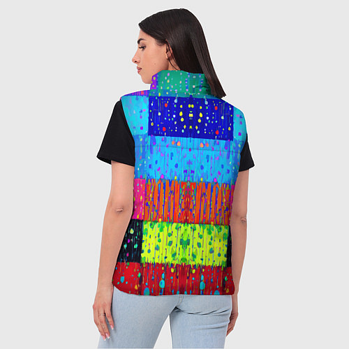 Женский жилет Геометрическая абстракция - капли дождя / 3D-Светло-серый – фото 4