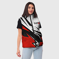 Женский жилет N7 mass effect - white and red, цвет: 3D-красный — фото 2