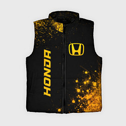 Женский жилет Honda - gold gradient: надпись, символ, цвет: 3D-черный