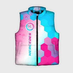Женский жилет Mercedes neon gradient style по-вертикали, цвет: 3D-черный