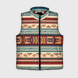 Женский жилет Этнический паттерн в горизонтальную полоску, цвет: 3D-красный