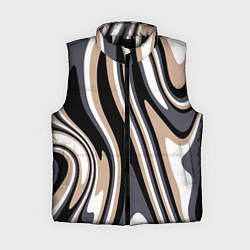 Женский жилет Абстракция чёрно-бежевая, цвет: 3D-черный